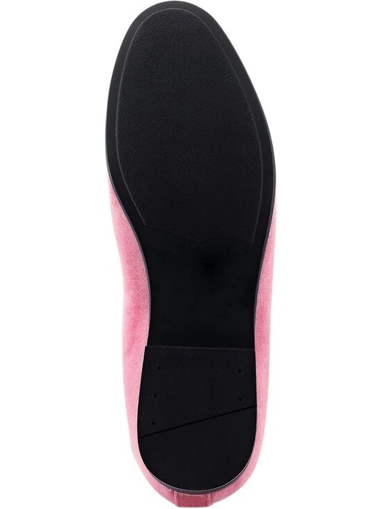 Amali Men\'s Pink Velvet Loafers With Jeweled Bit Slip On Tuxedo Formal Shoes main image 6